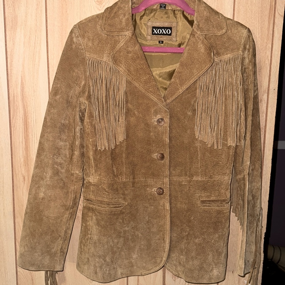 COPY - Genuine leather/suede fringe blazer